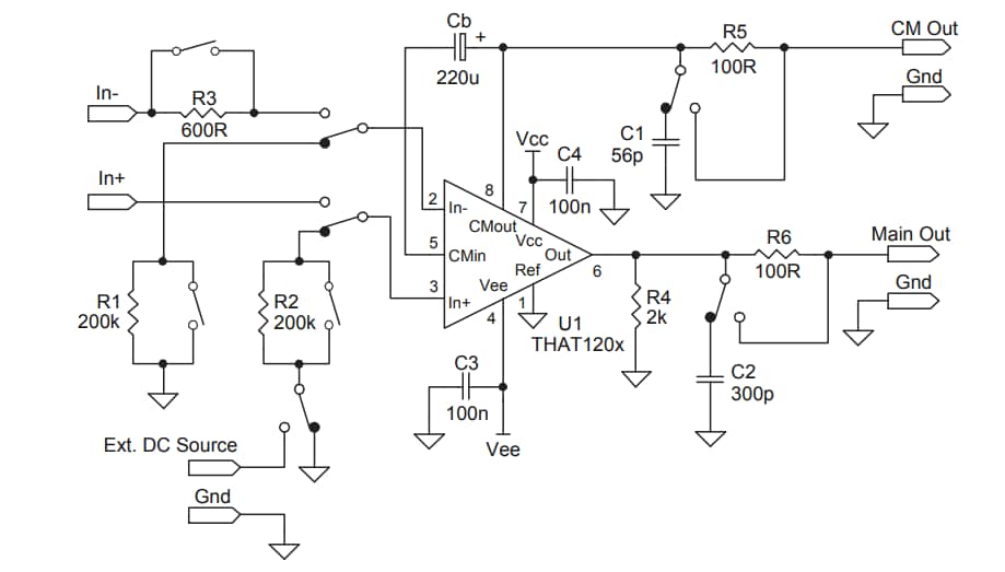 Location Circuit - THAT Corporation 1200 Series InGenius® Balanced Line Receiver ICs